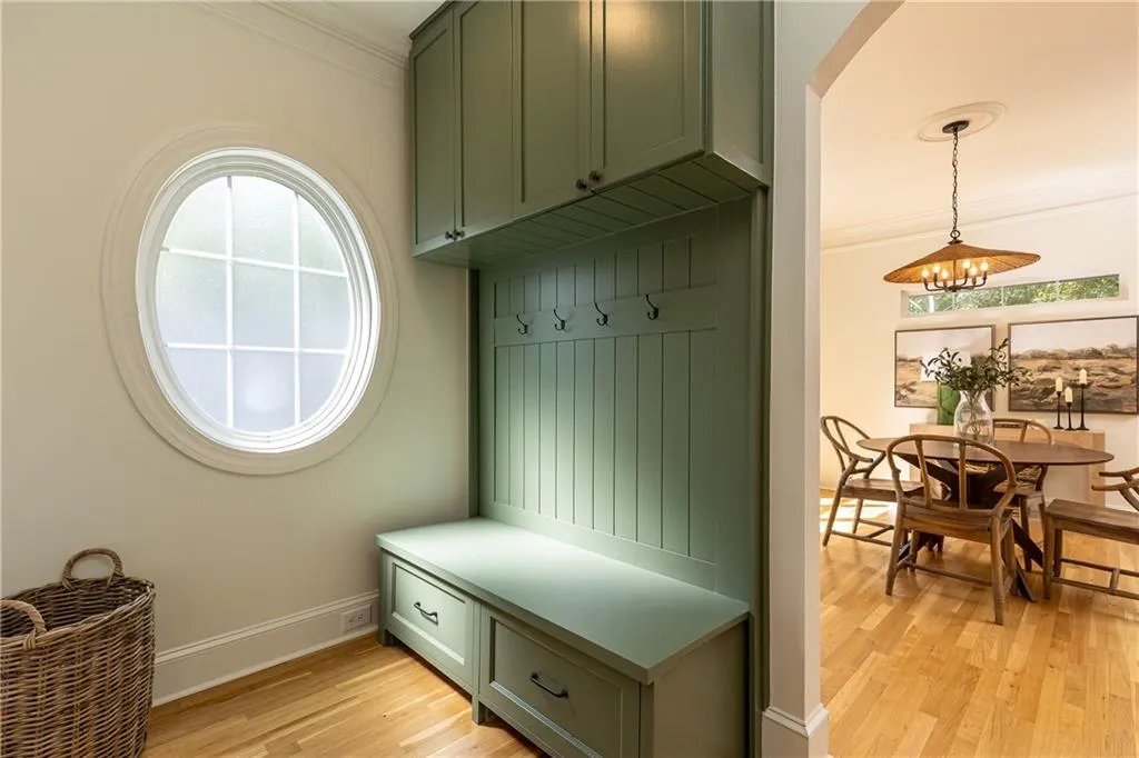 Mudroom off kitchen is convenient to front door also
