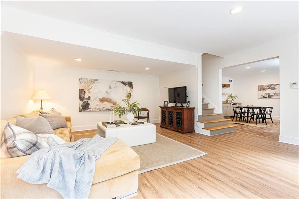 open concept lower level is good for entertaining