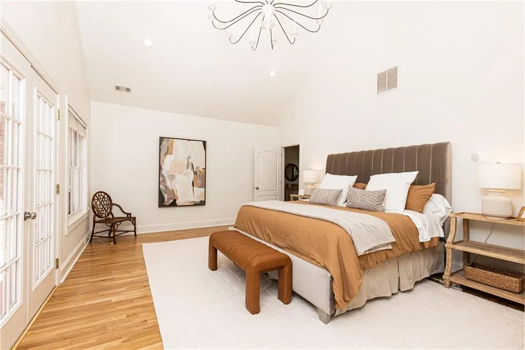 Neutral and calming color palette in Primary suite