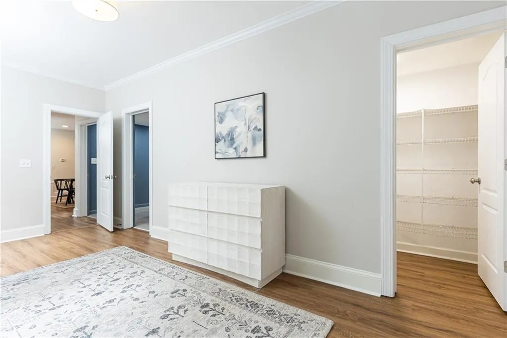 Lower Level bedroom has bathroom access and walk in closet