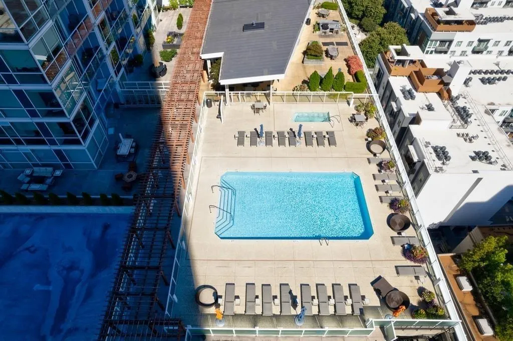 Bird's eye view of a pool