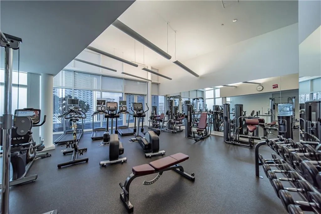 Exercise room with healthy amount of natural light