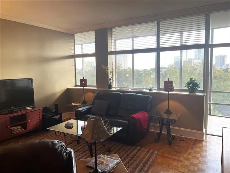 Living Room - Living room light filled with oak parquet floors