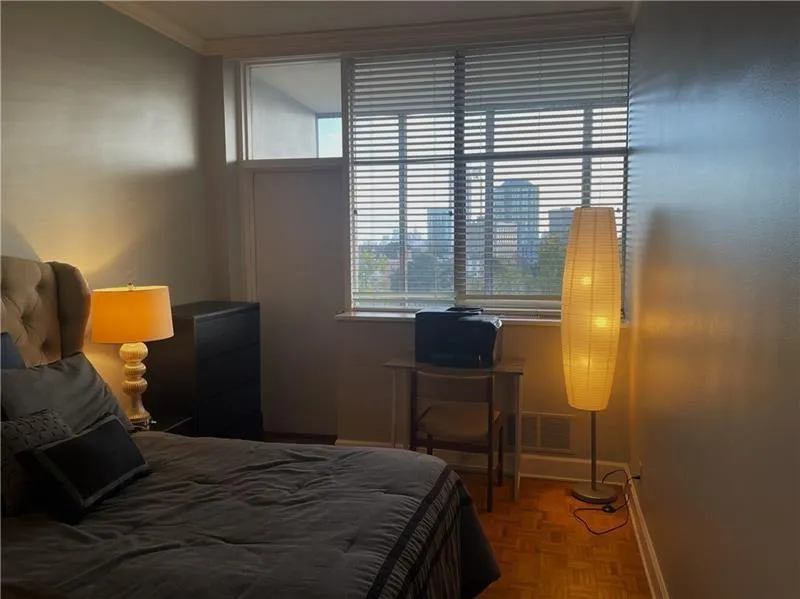 Bedroom with city view