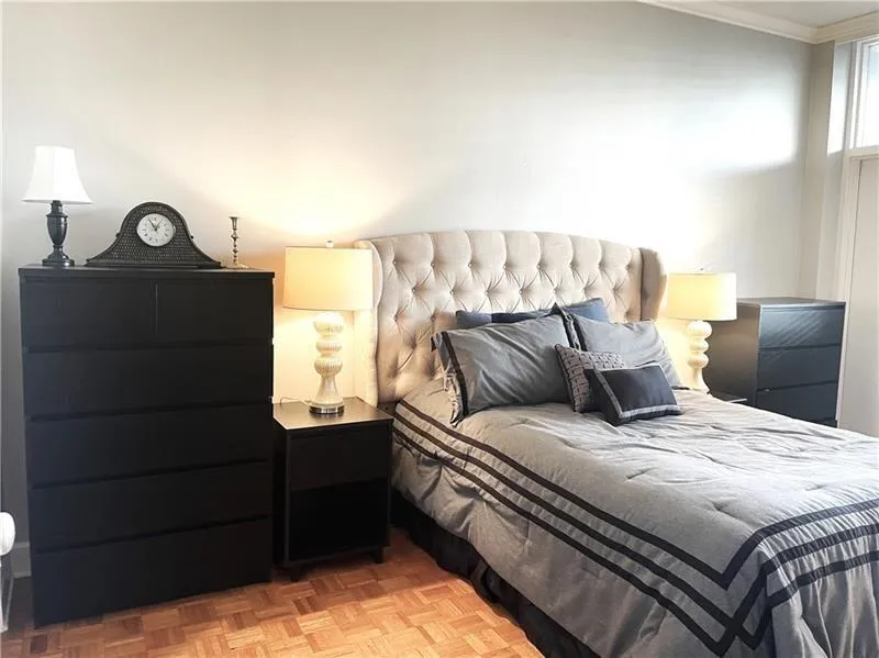 Bedroom with door to porch