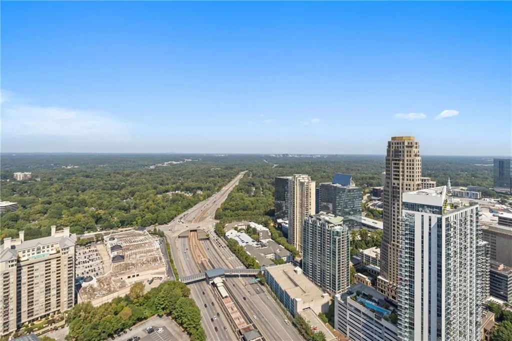 View of urban area with a major roadway