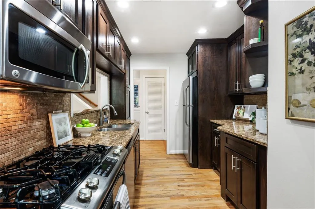 Kitchen open to both dining and living room.