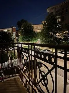 View of balcony at night