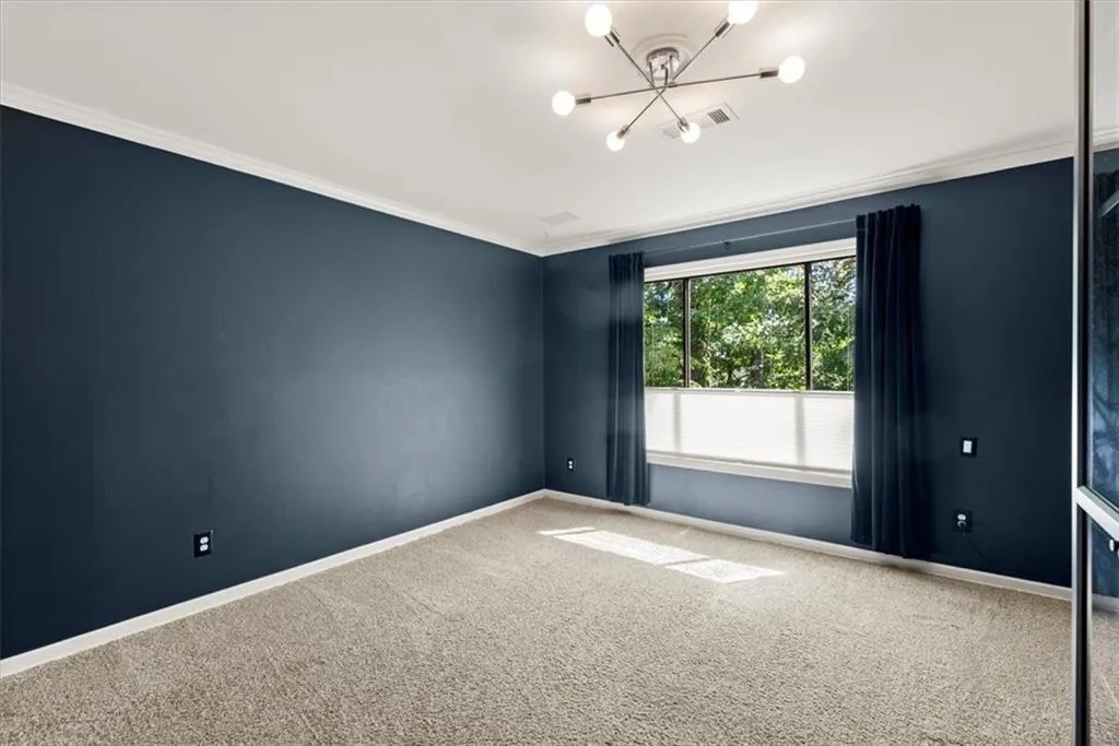 Primary bedroom with designer paint colors
