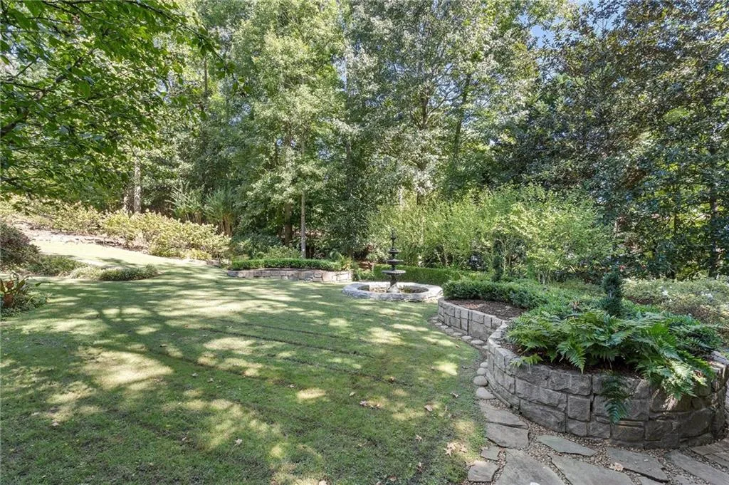 Side yard with hardscapes.