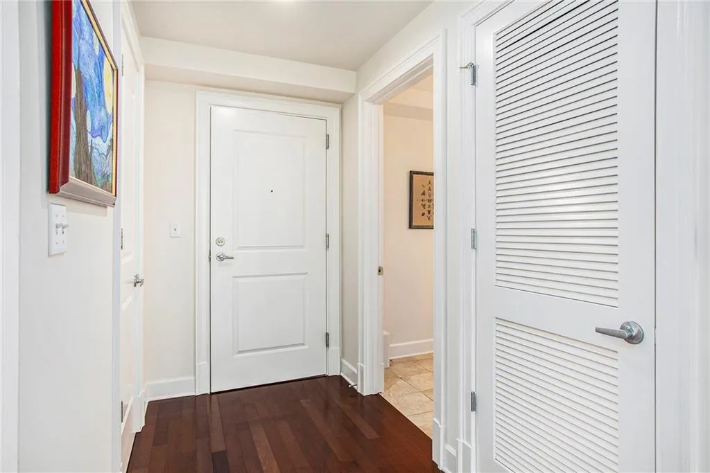 Corridor with wood-type flooring