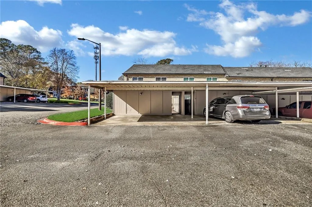 View of covered parking lot