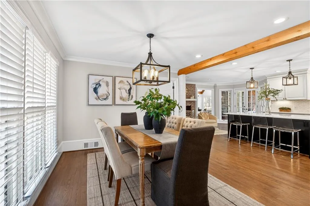 Dining room open to eat-in kitchen.