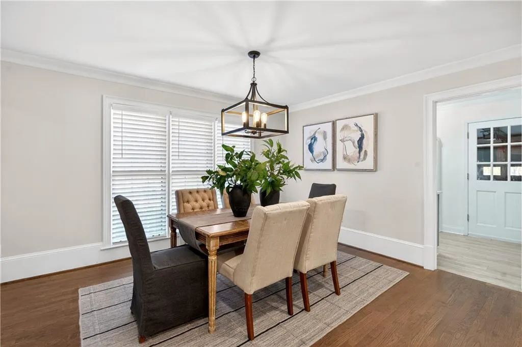 Dining room open to eat-in kitchen.