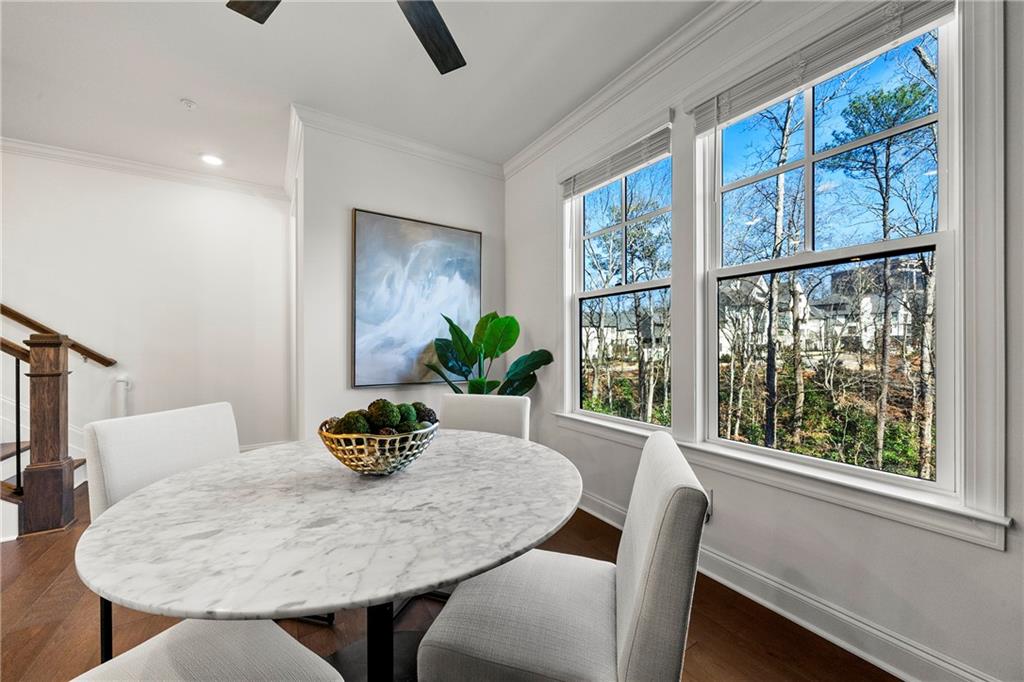 Dining area with fantastic view of green space