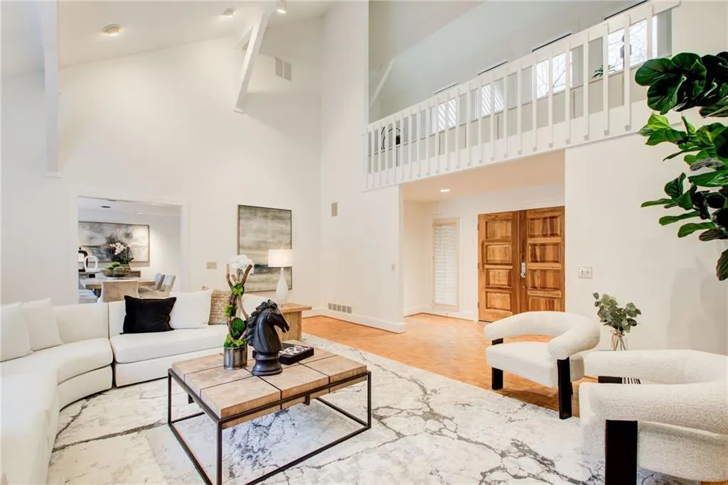 Living room looking into entry