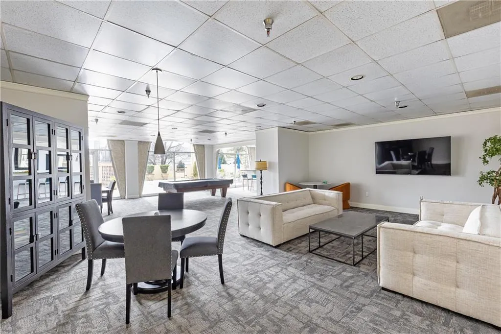 Resident lounge offers comfortable seating and space to gather.