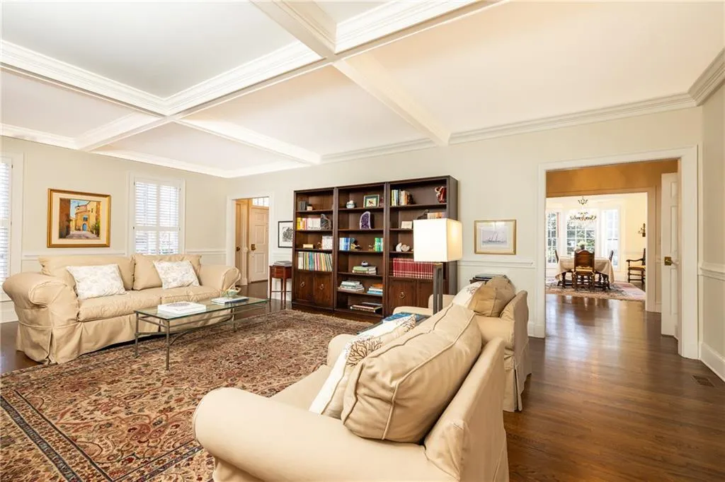View from living room to dining room