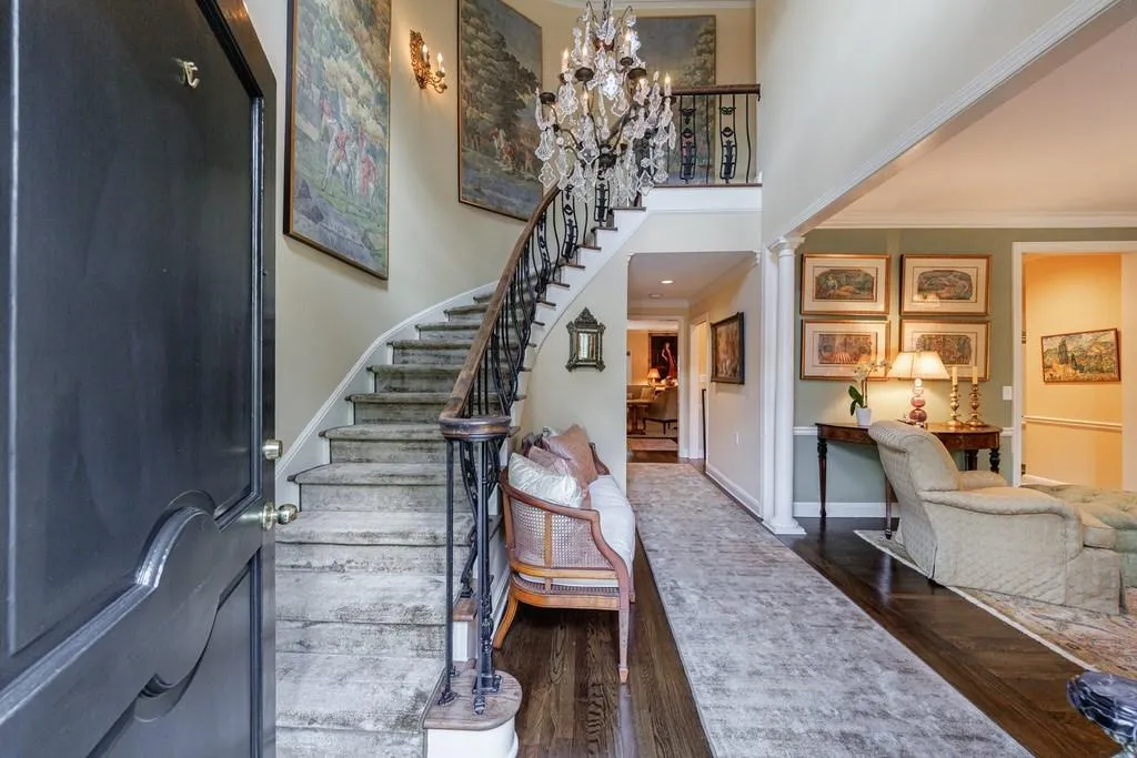 Amazing entrance to a glamorous two story foyer