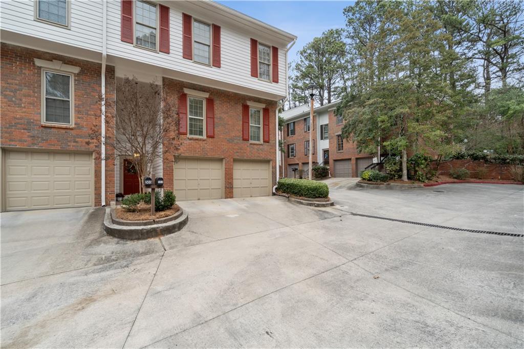 View of front of home featuring a garage