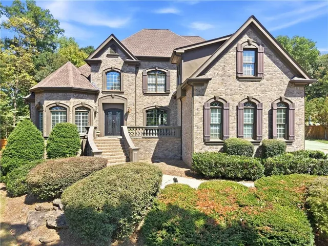 Brick exterior with symmetrical gables