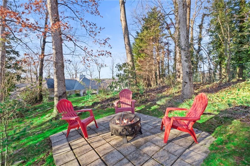 View of patio / terrace featuring a fire pit