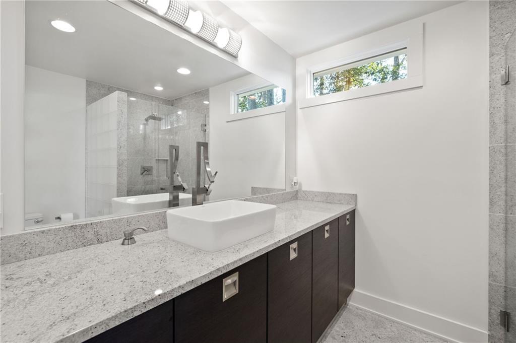 Bathroom off of pool area