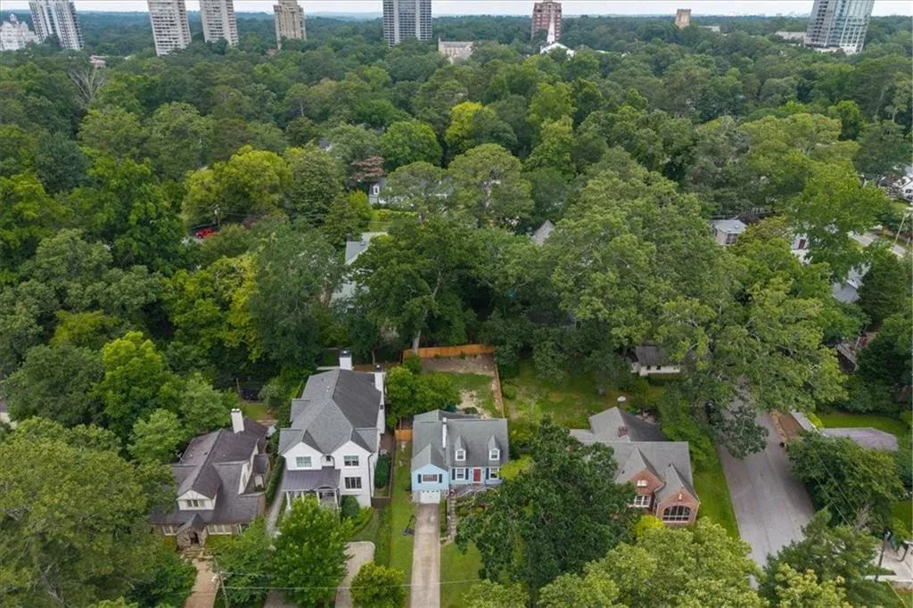 View of urban area featuring a forest