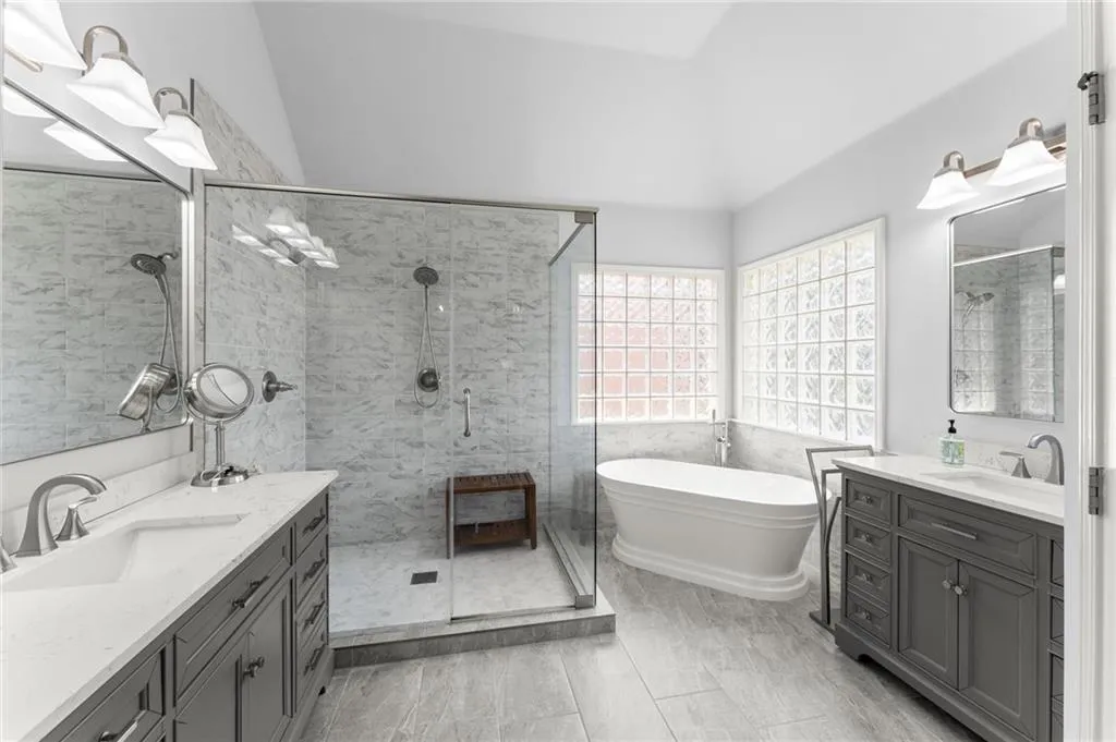 Newly remodeled master bath - stunning!