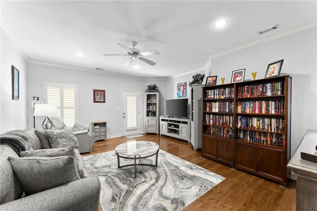 Fully Finished Basement. Used as a second living space but is a bedroom with a full closet, and full bathroom