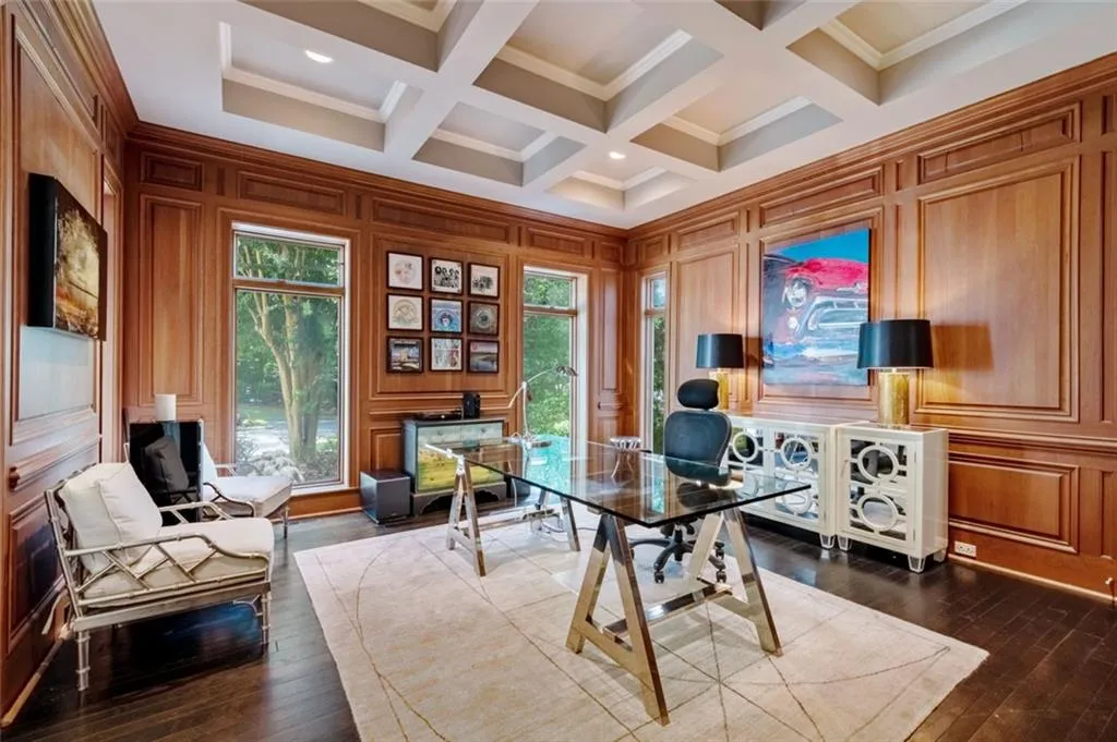 Wood Paneled Office on Main Level