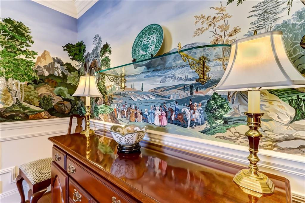 Room details with vanity and ornamental molding