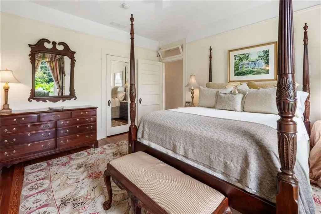 Bedroom with wood finished floors
