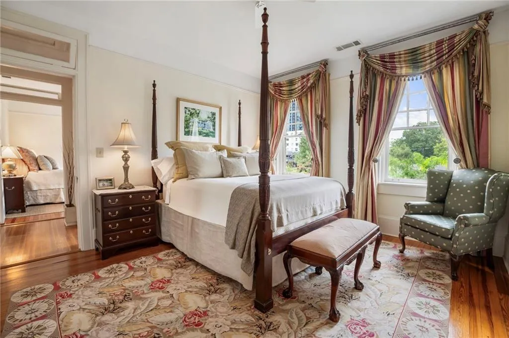 Bedroom with wood finished floors