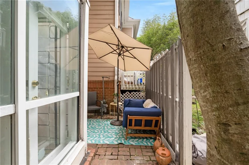 Balcony with a patio area
