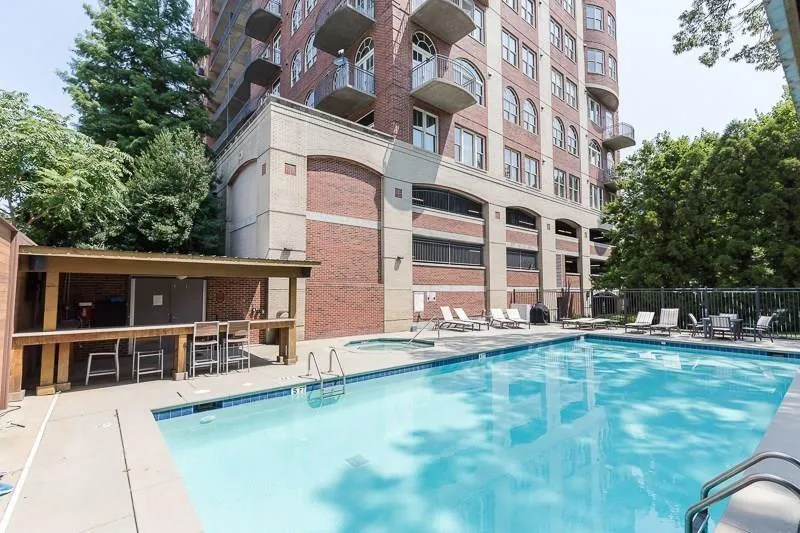 Swimming pool on main level