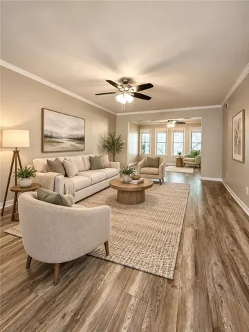 virtually staged living room