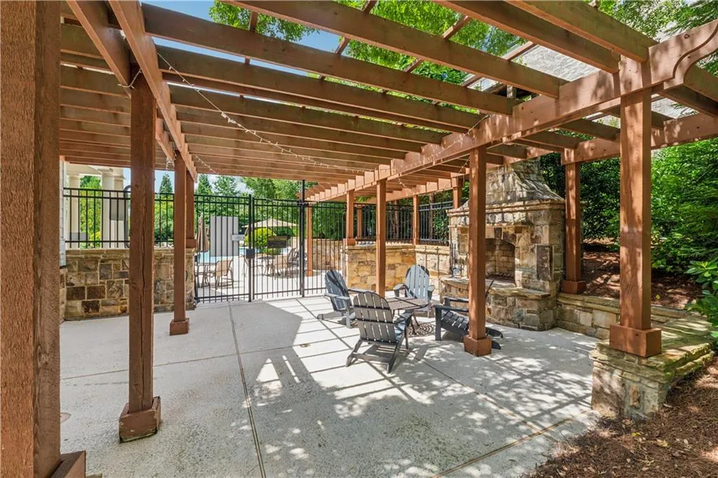 Community fireplace lounging area