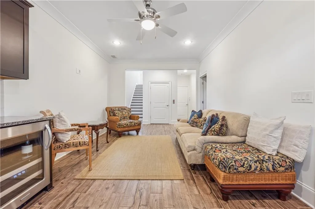 Terrace level retreat with its own entrance has a separate room with large closet that could be a bedroom, office, work-out room....whatever you need.