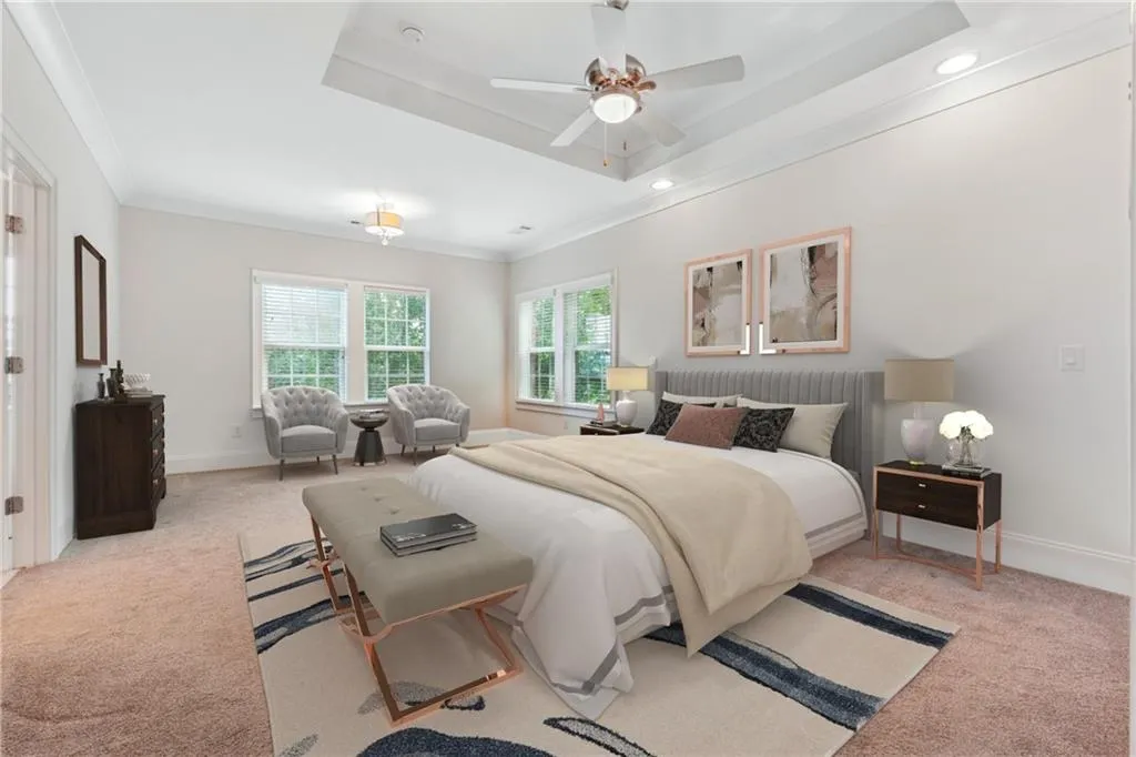 Huge primary bedroom with sitting area