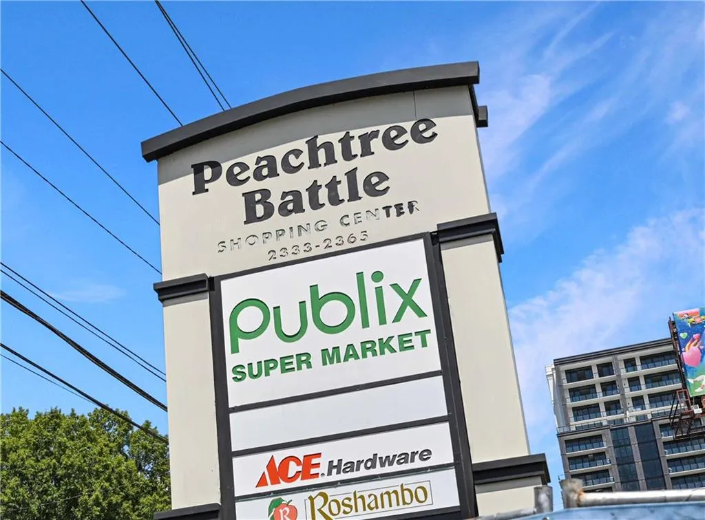 Peachtree Battle shopping center across the street
