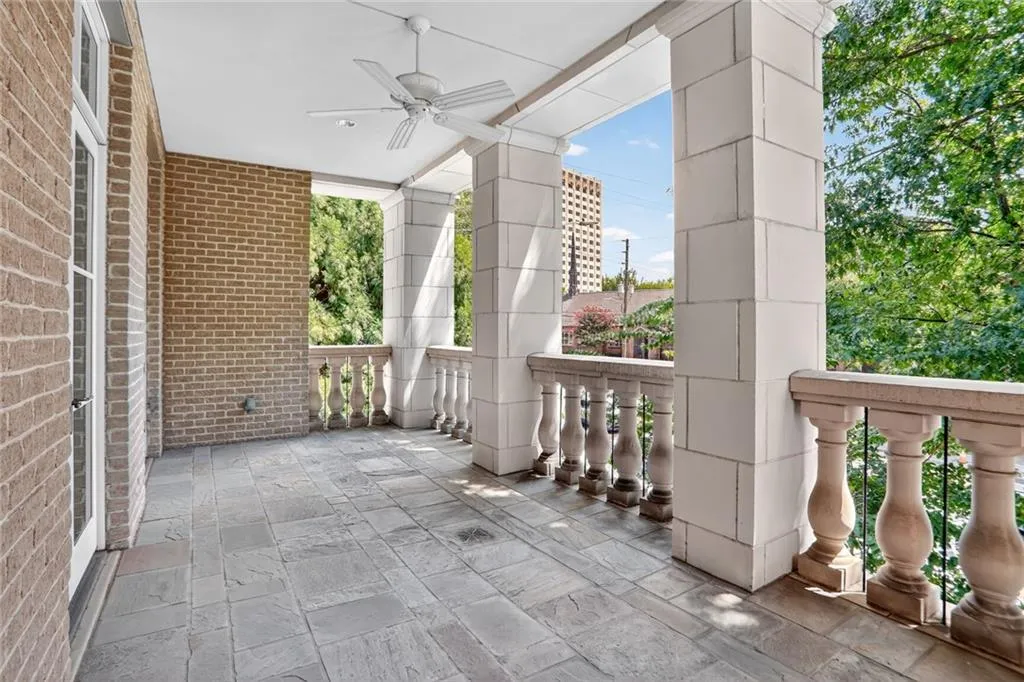 View of patio / terrace with a ceiling fan