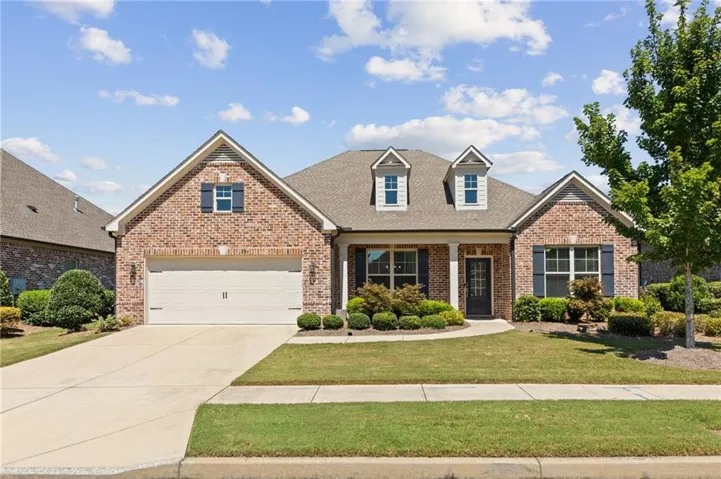 Brick facade with gabled roof lines