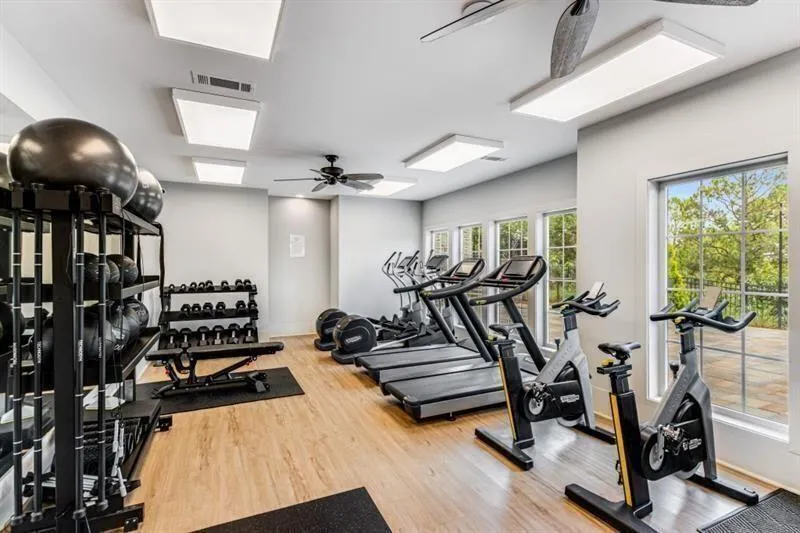 Community gym is immaculately maintained and featu