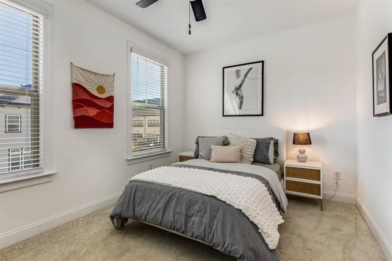 Upstairs secondary bedroom is oversized and featur