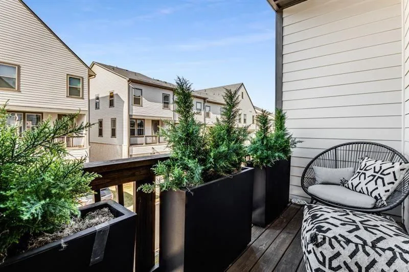 Covered balcony is a fabulous spot to soak in natu