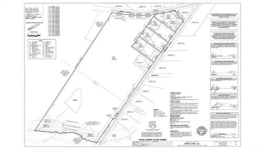 Plat Map. Illustrating the property's boundaries, dimensions, and divisions within the designated area