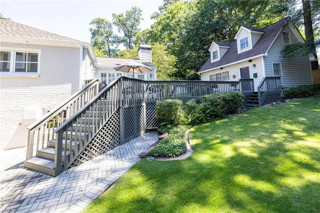 Stairs accessing the driveway
