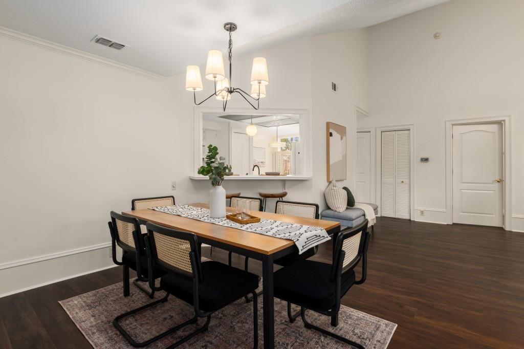 The peek-through window and breakfast bar make hosting friends and family a breeze.