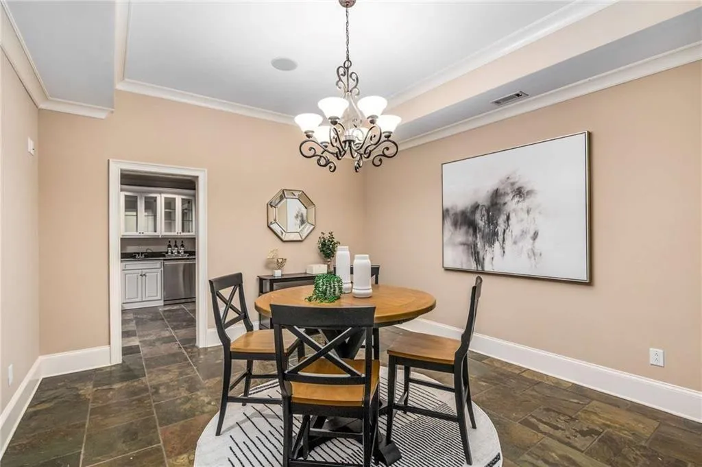 Tasting room off the bar and wine cellar